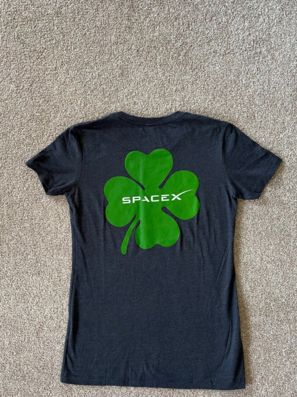 SpaceX gray four-leaf Clover graphic tee